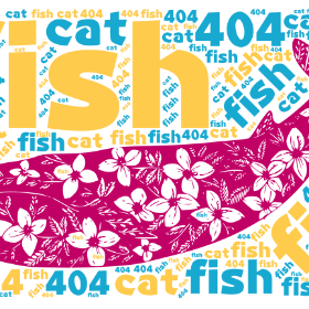 fish fish cat 404-wordart poster