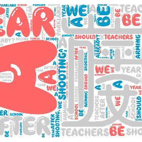 A year after Parkland school shooting, should we be arming teachers already?-wordart poster
