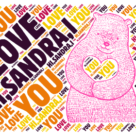 hi,Sandra,I love you-wordart poster