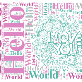 Hello World-wordart poster